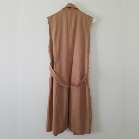 NWOT Glamorous Sleeveless Belted Lightweight Trench Jacket Khaki Size Small - Picture 6 of 8